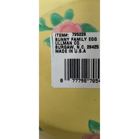 Ullman Co. Bunny Family Egg Container Easter Decor Spring Yellow - Picture 2 of 8